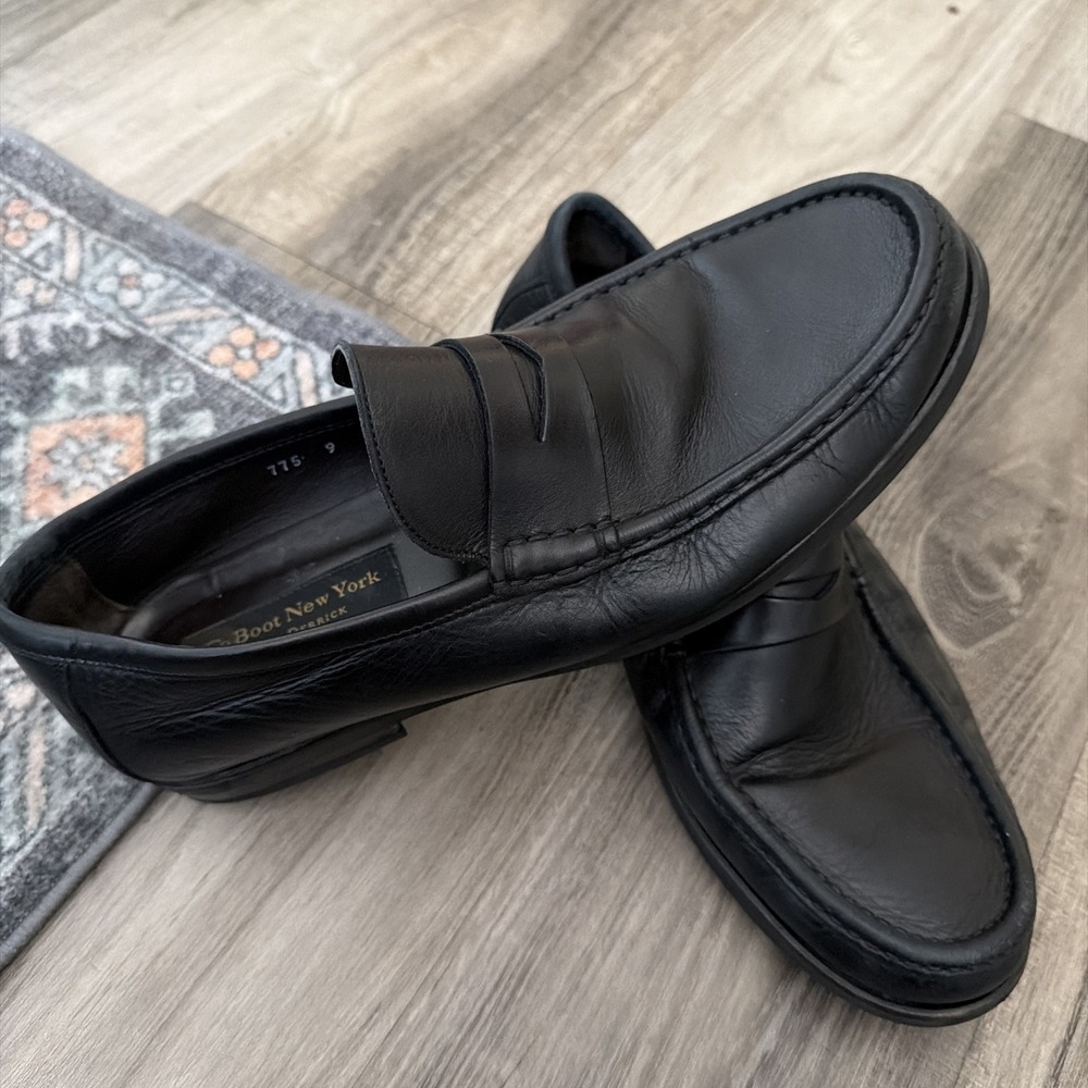 To Boot New York Adam Derrick Black Leather Slip-On Loafers Men's Size 9 Italy